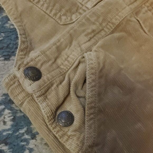 Tommy Hilfiger Vintage 90s Carpenter Tan Bib Corduroy Overalls Toddler 12-18M - Picture 4 of 8